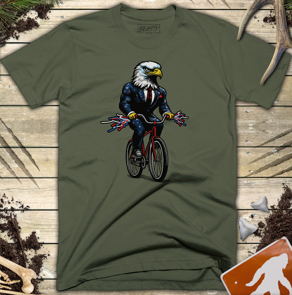 Bald Eagle Riding a Bike T-Shirt