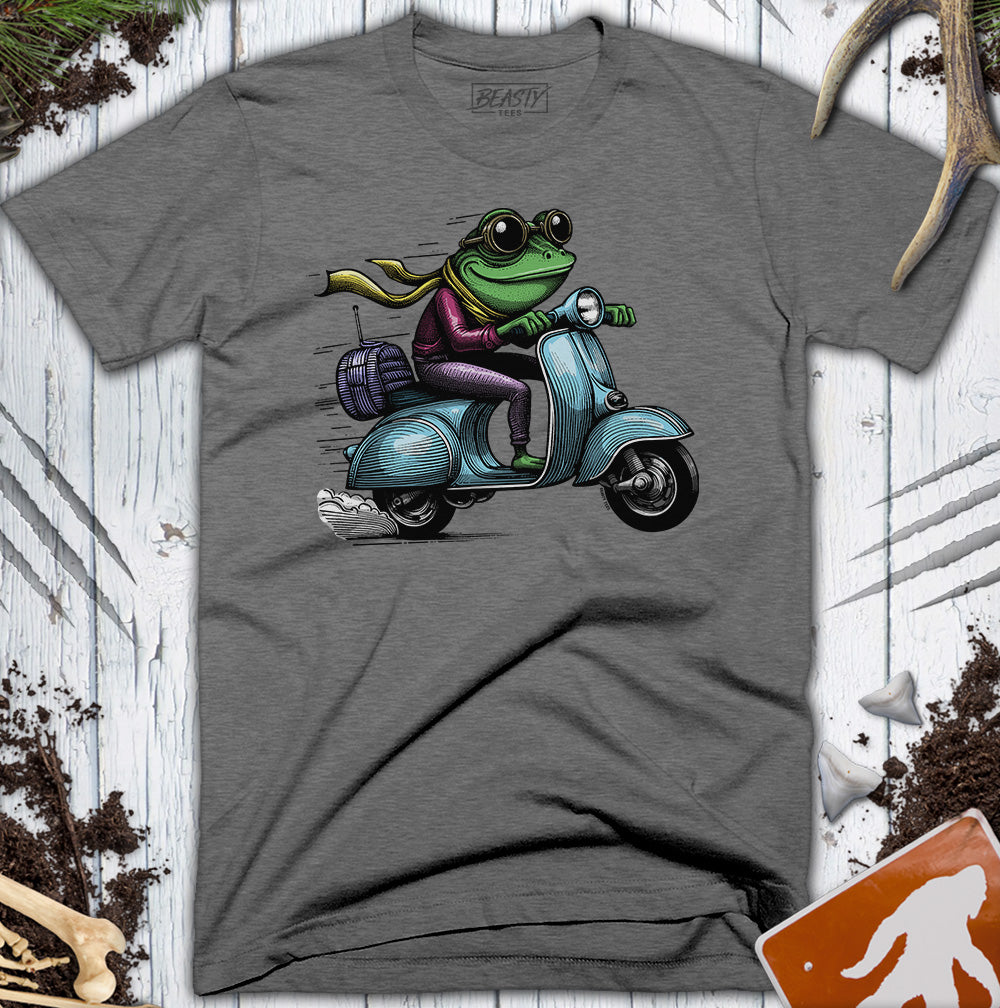Frog Riding a Scooter T-Shirt