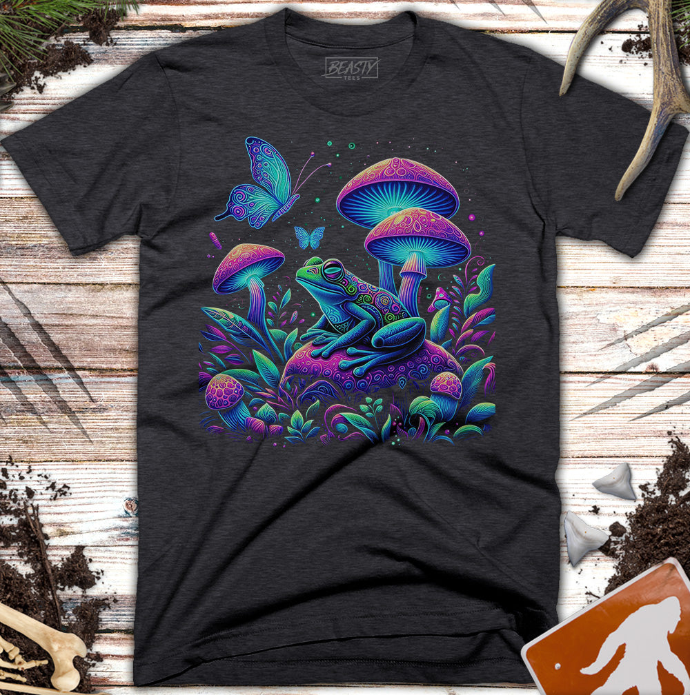 Trippy Mushroom Butterfly Rave Frog