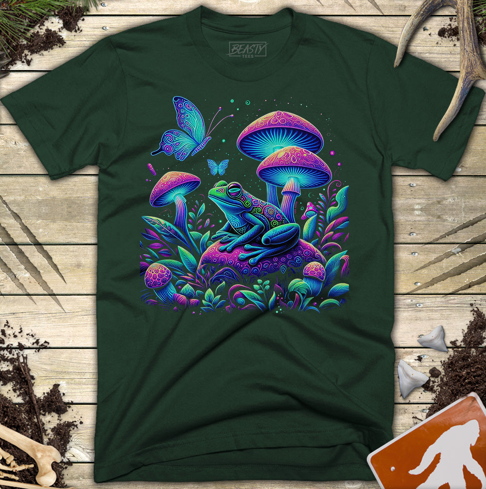 Trippy Mushroom Butterfly Rave Frog