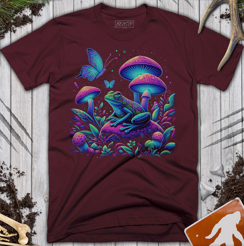 Trippy Mushroom Butterfly Rave Frog