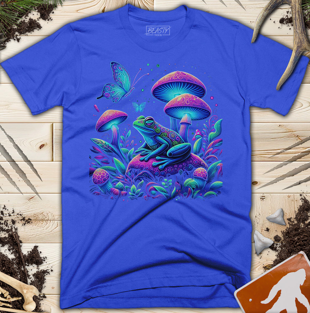 Trippy Mushroom Butterfly Rave Frog