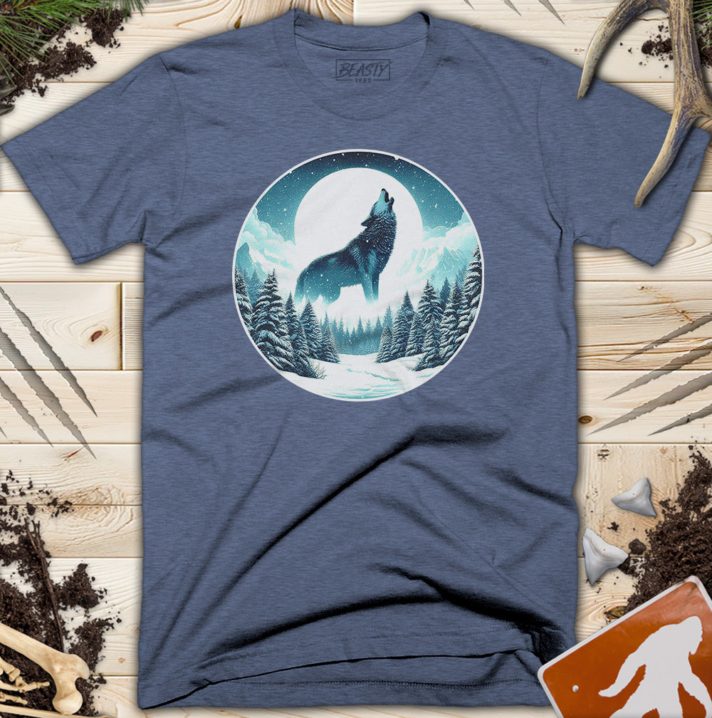 Winter Moon Howling Wolf T-Shirt