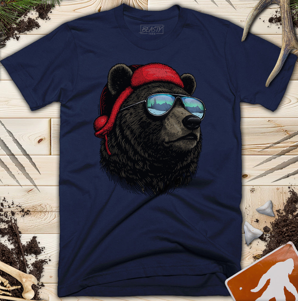 Winter Bear Sunglasses Beanie T-Shirt