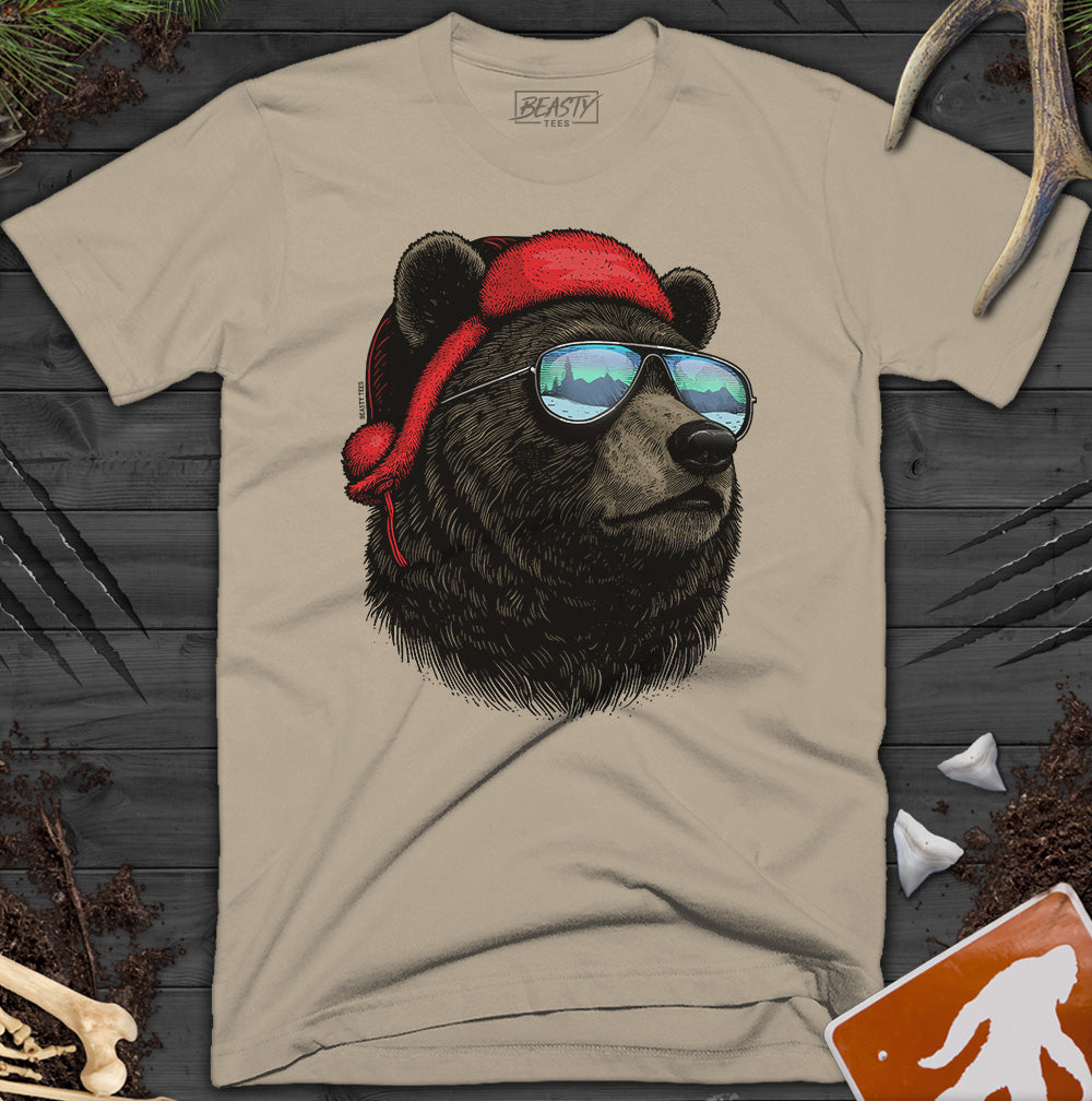 Winter Bear Sunglasses Beanie T-Shirt