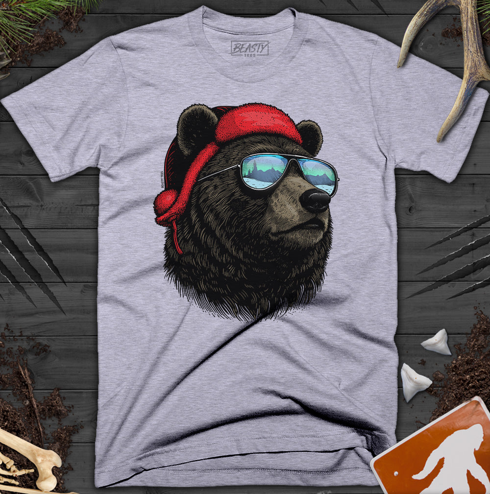 Winter Bear Sunglasses Beanie T-Shirt