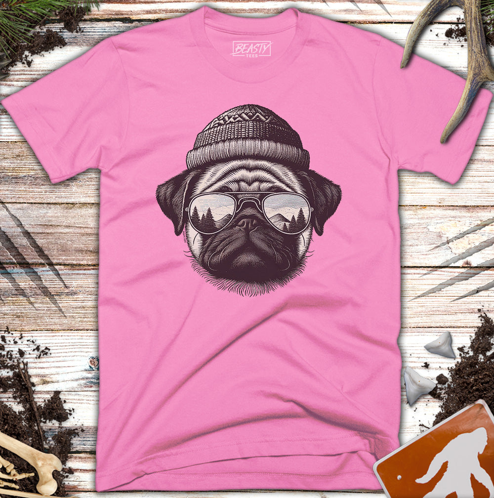 Beanie Sunglasses Pug T-Shirt