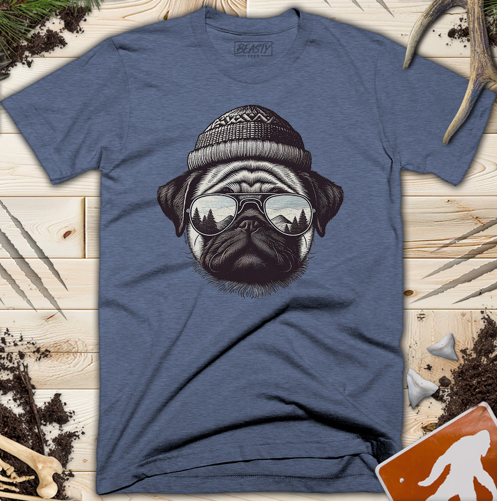 Beanie Sunglasses Pug T-Shirt