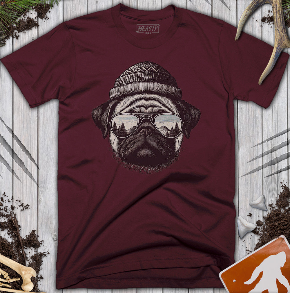 Beanie Sunglasses Pug T-Shirt