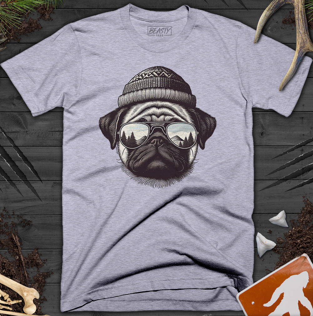 Beanie Sunglasses Pug T-Shirt