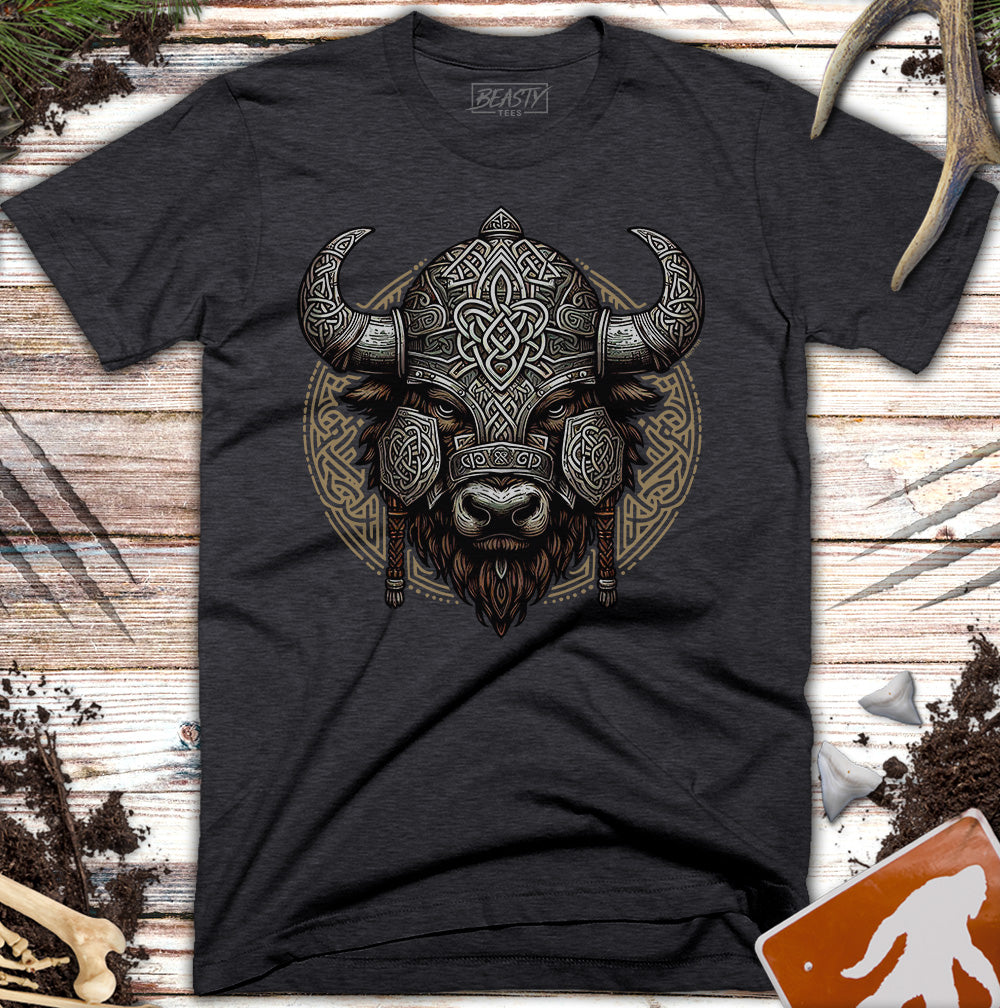 Celtic Bison Warrior Head T-Shirt