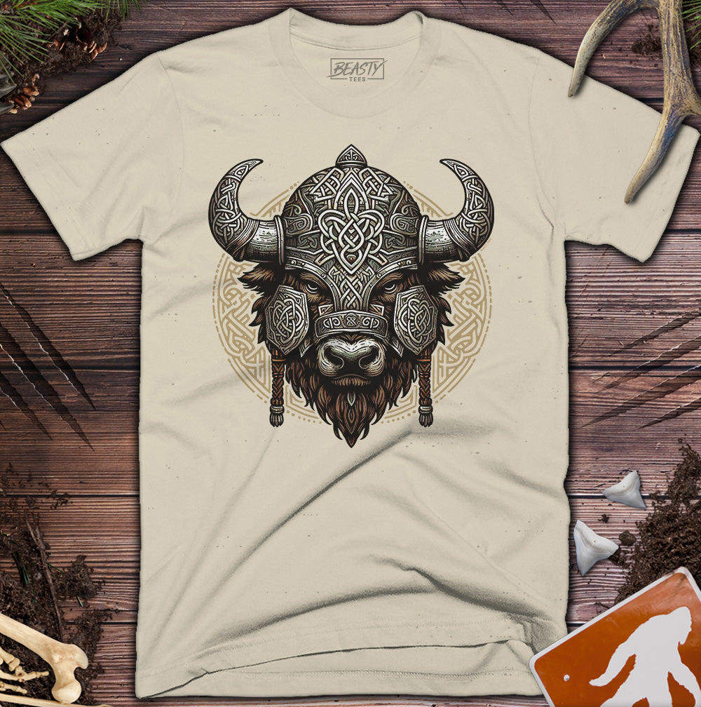 Celtic Bison Warrior Head T-Shirt