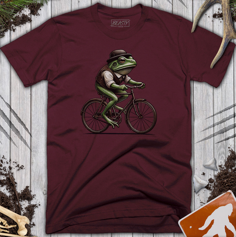 Vintage Frog Riding Bicycle T-Shirt