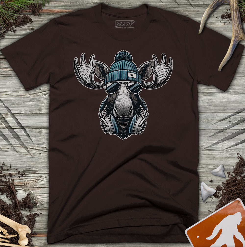 Cool Moose Headphones & Sunglasses T-Shirt