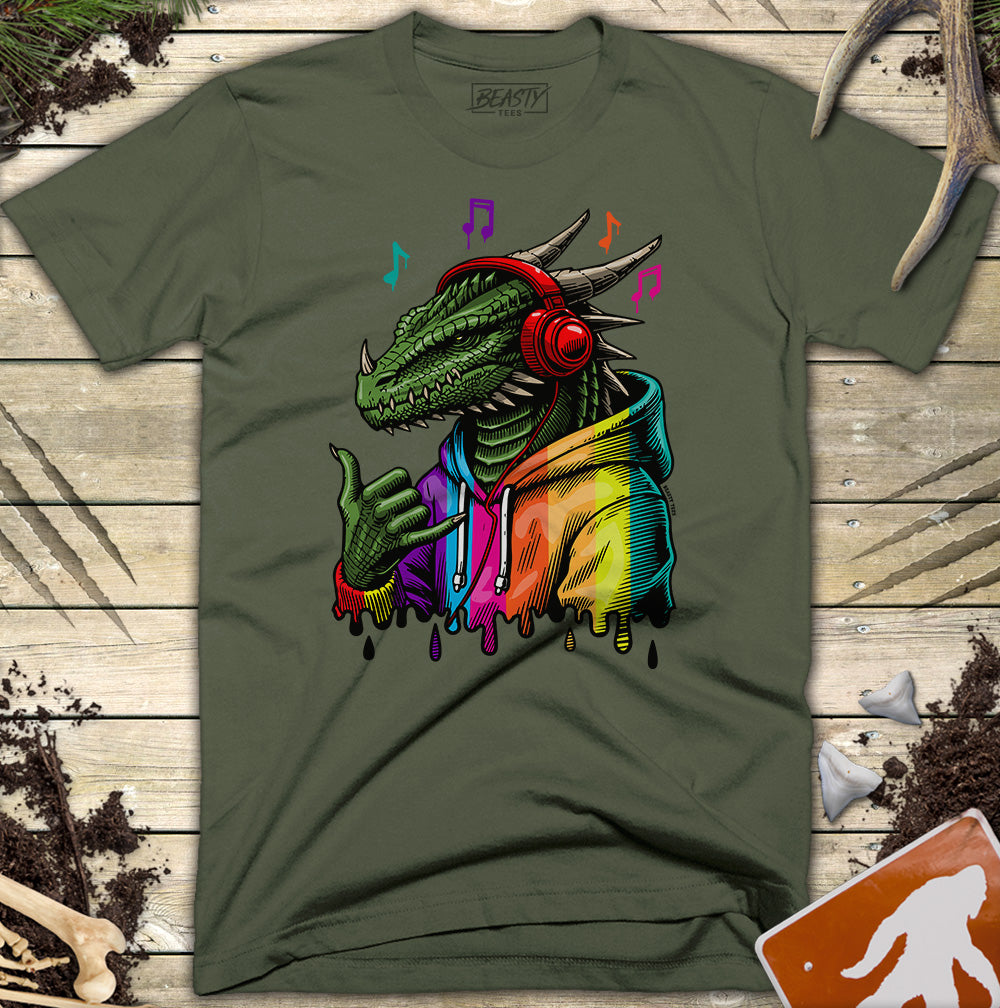 Hip Hop Headphones Gamer Dragon T-Shirt