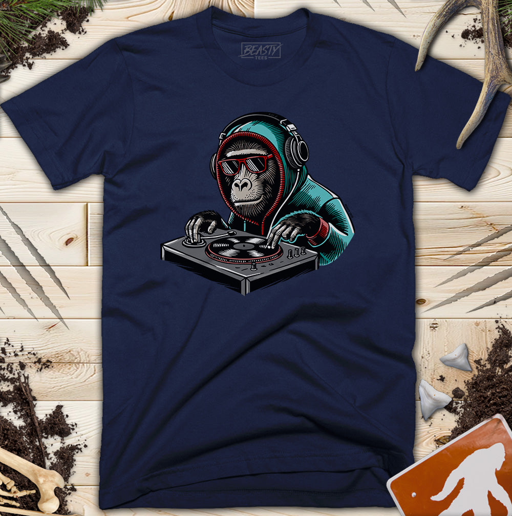 Monkey Chimp DJ Turntable T-Shirt
