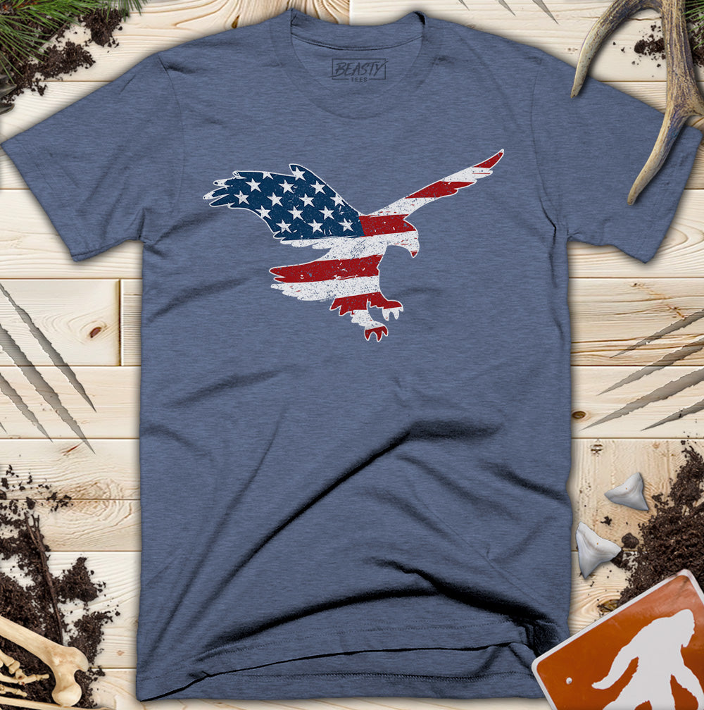 Distressed USA Flag American Eagle T-Shirt