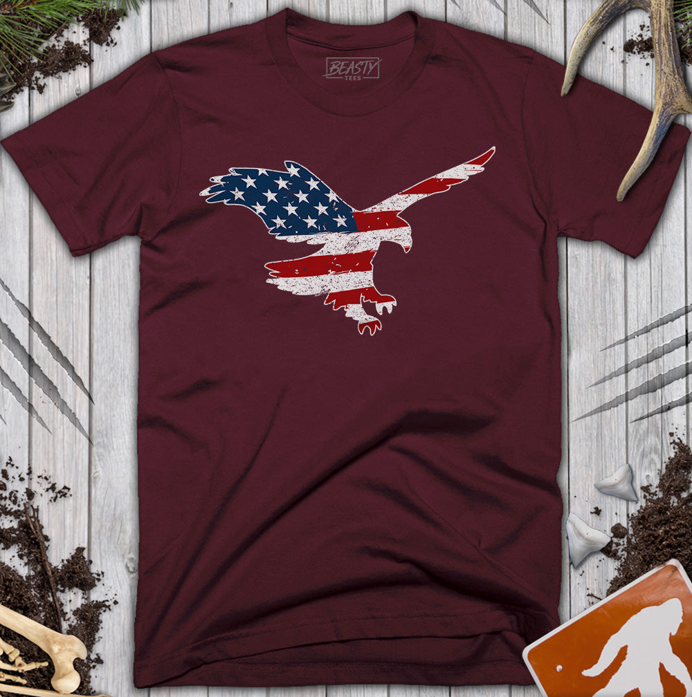 Distressed USA Flag American Eagle T-Shirt