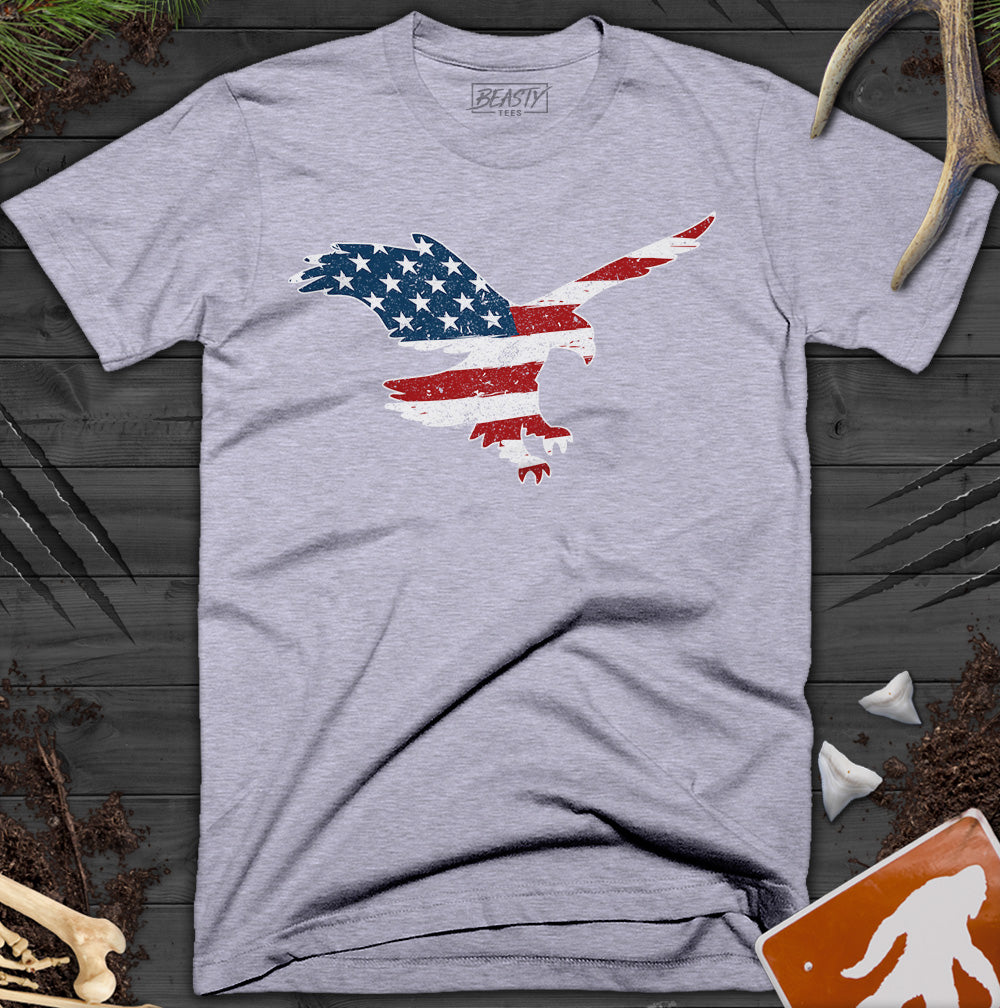 Distressed USA Flag American Eagle T-Shirt