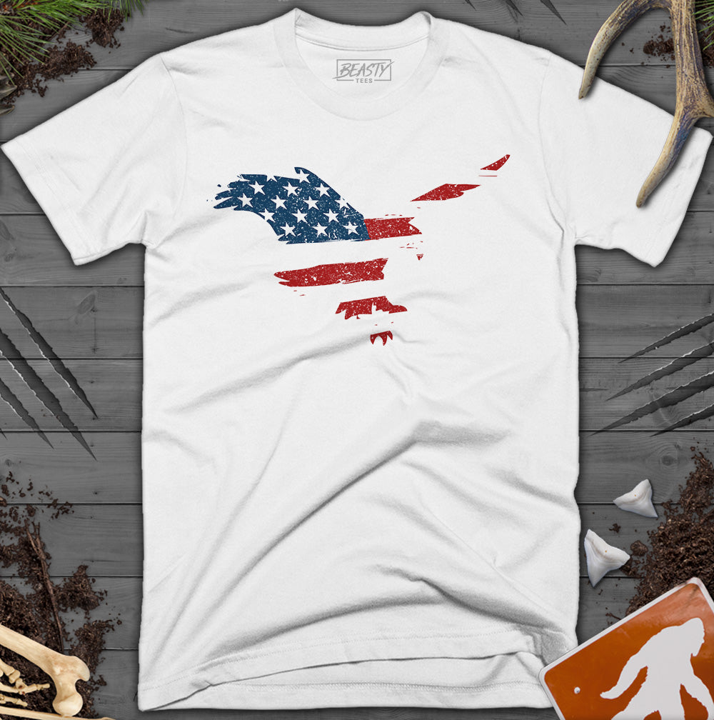 Distressed USA Flag American Eagle T-Shirt