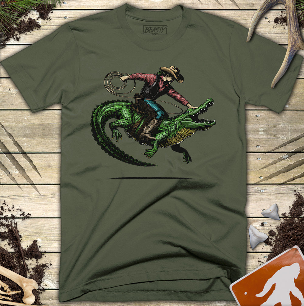 Cowboy Riding Alligator T-Shirt