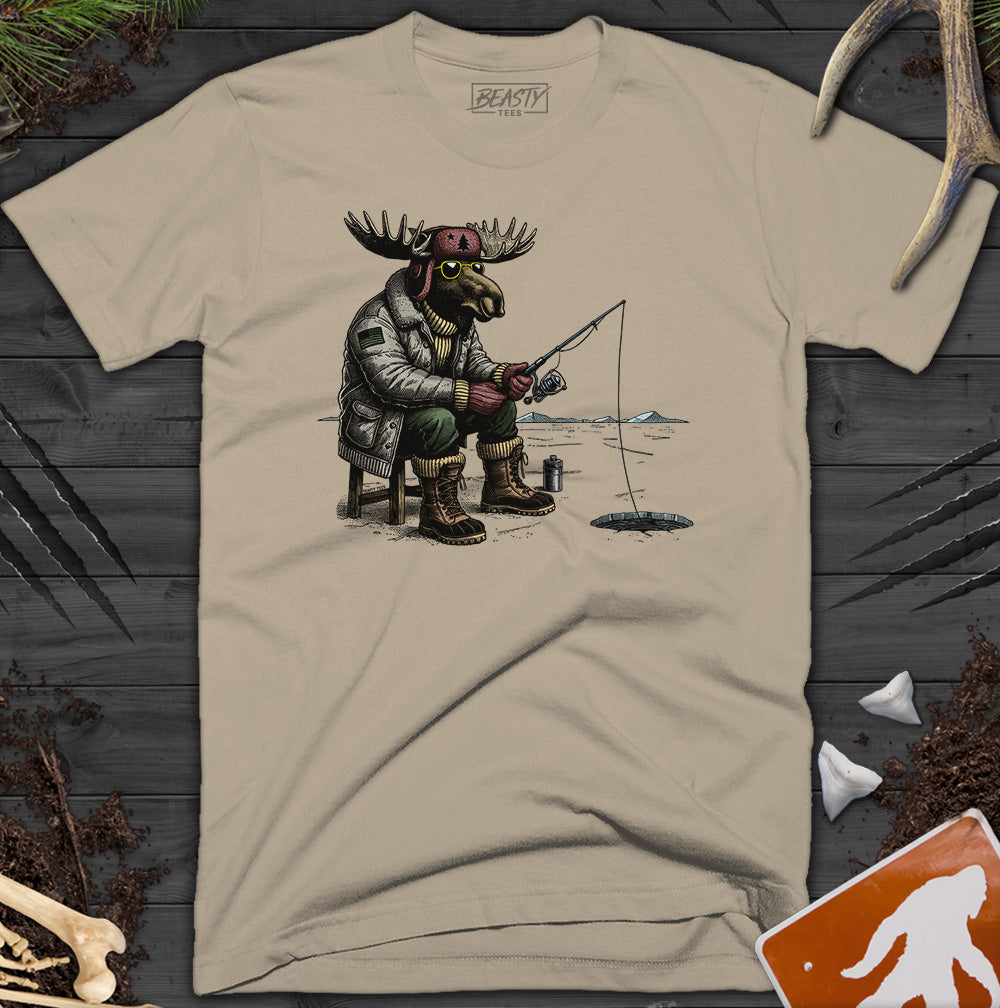 Moose Ice Fishing T-Shirt