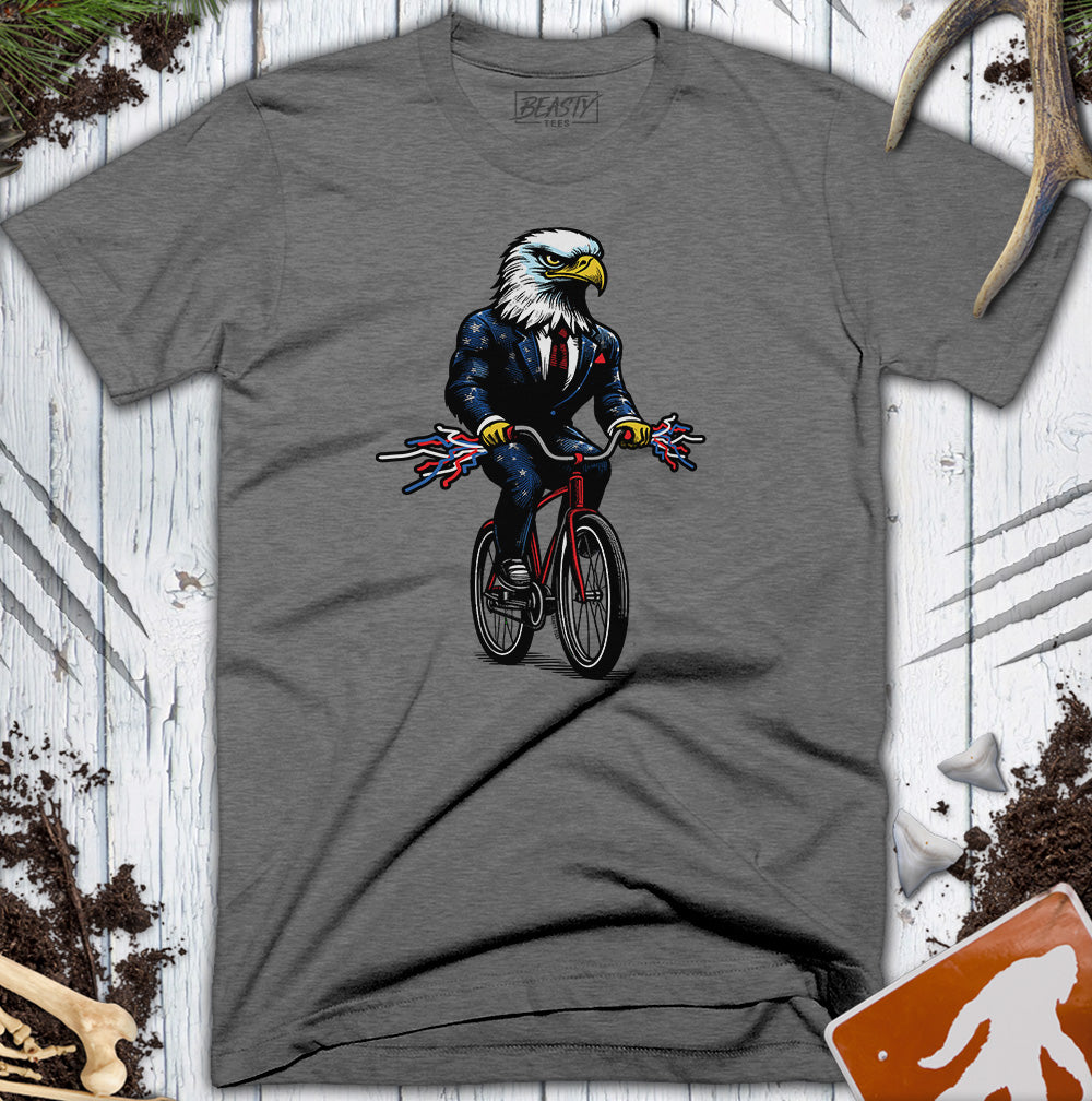 Bald Eagle Riding a Bike T-Shirt