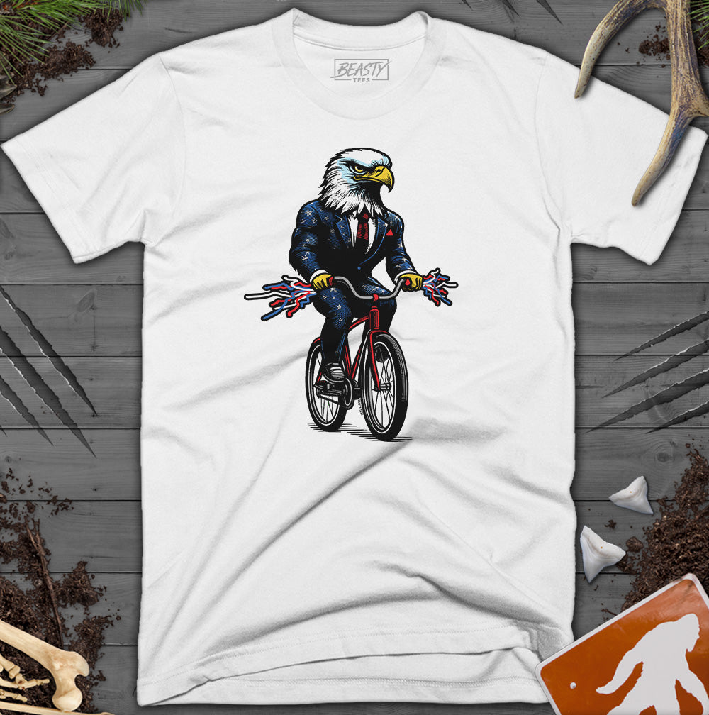 Bald Eagle Riding a Bike T-Shirt