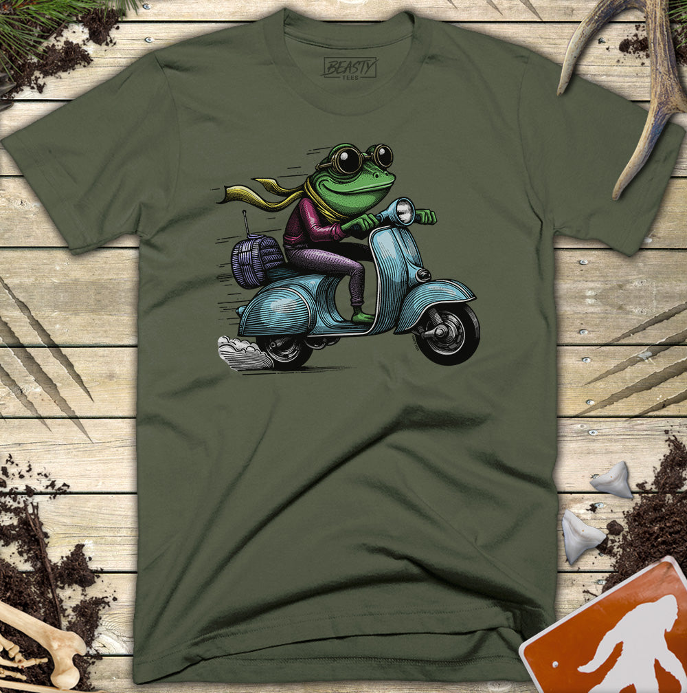 Frog Riding a Scooter T-Shirt
