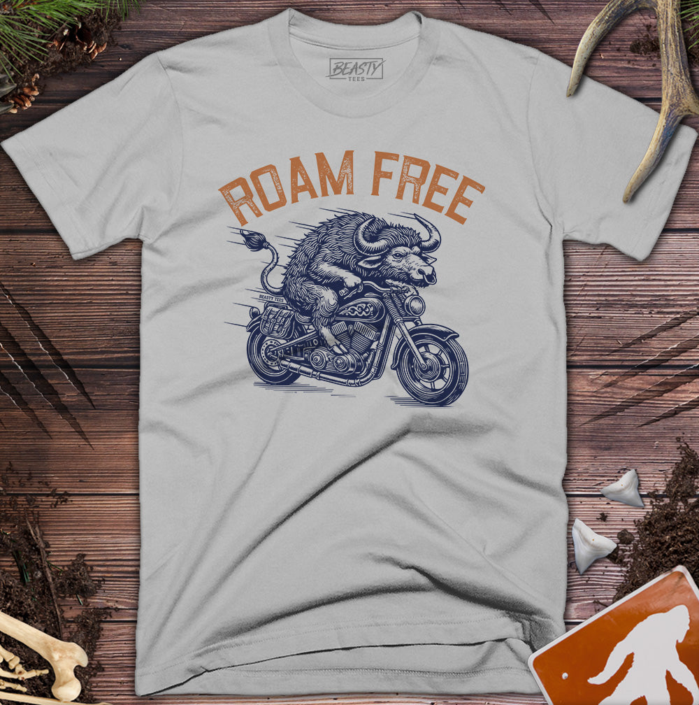 Bison Riding Motorcycle T-Shirt