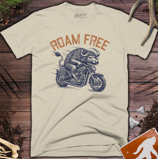 Bison Riding Motorcycle T-Shirt