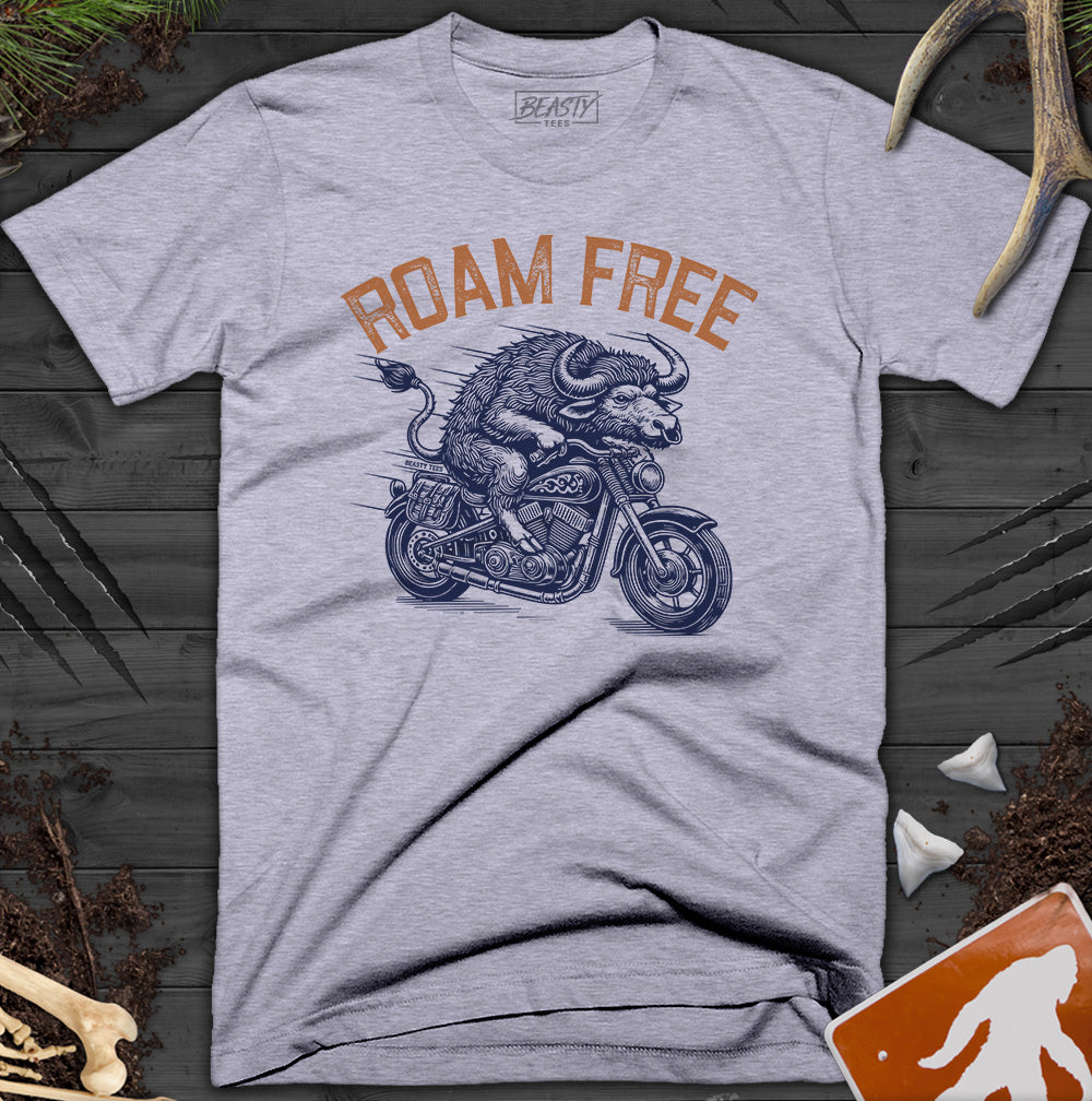 Bison Riding Motorcycle T-Shirt