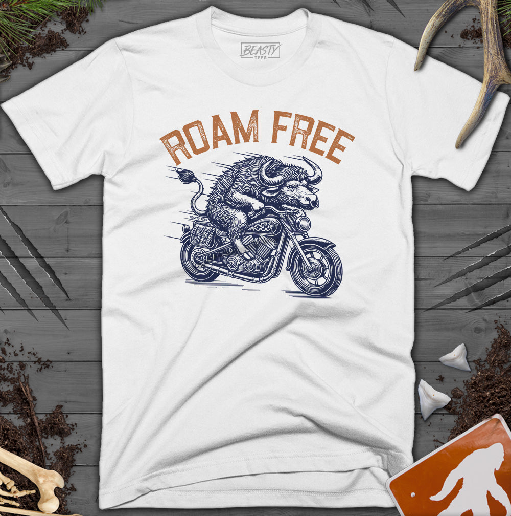 Bison Riding Motorcycle T-Shirt