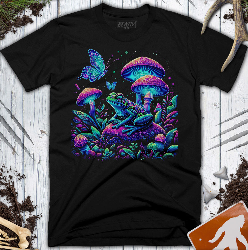 Trippy Mushroom Butterfly Rave Frog