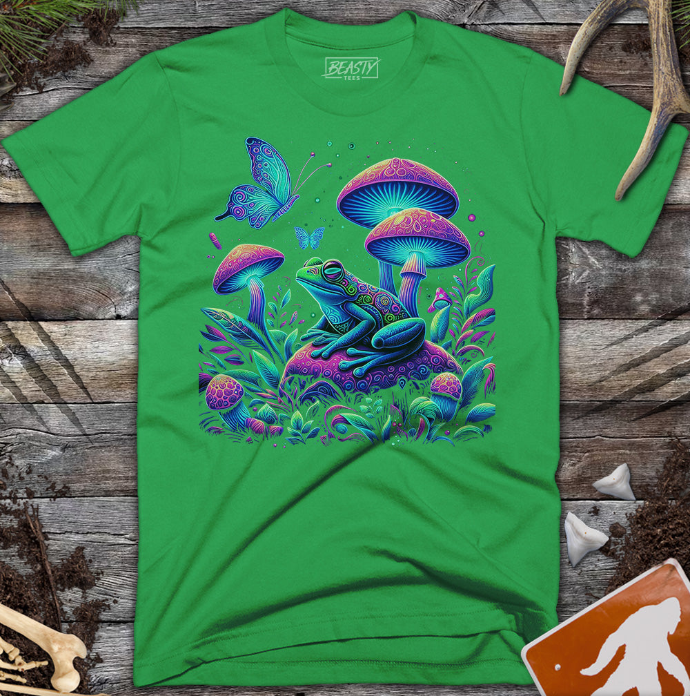Trippy Mushroom Butterfly Rave Frog
