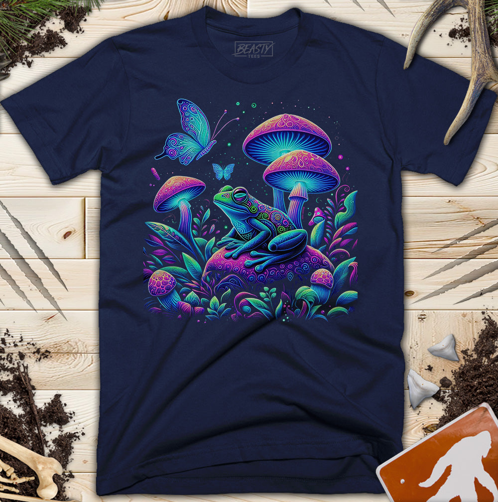 Trippy Mushroom Butterfly Rave Frog
