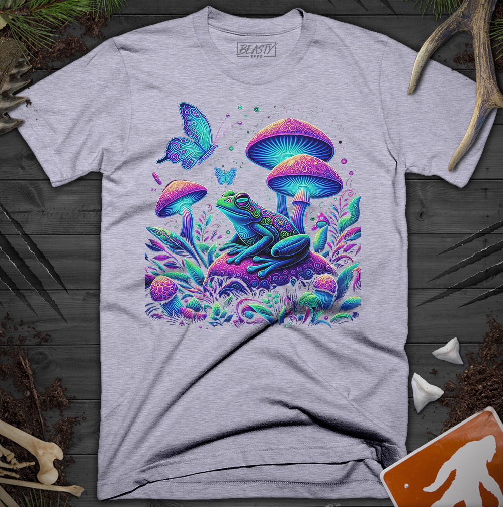 Trippy Mushroom Butterfly Rave Frog