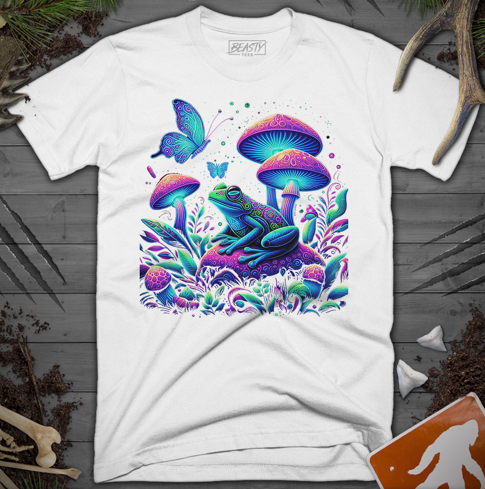 Trippy Mushroom Butterfly Rave Frog