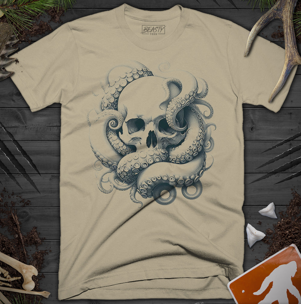 White Tentacles Skull T-Shirt
