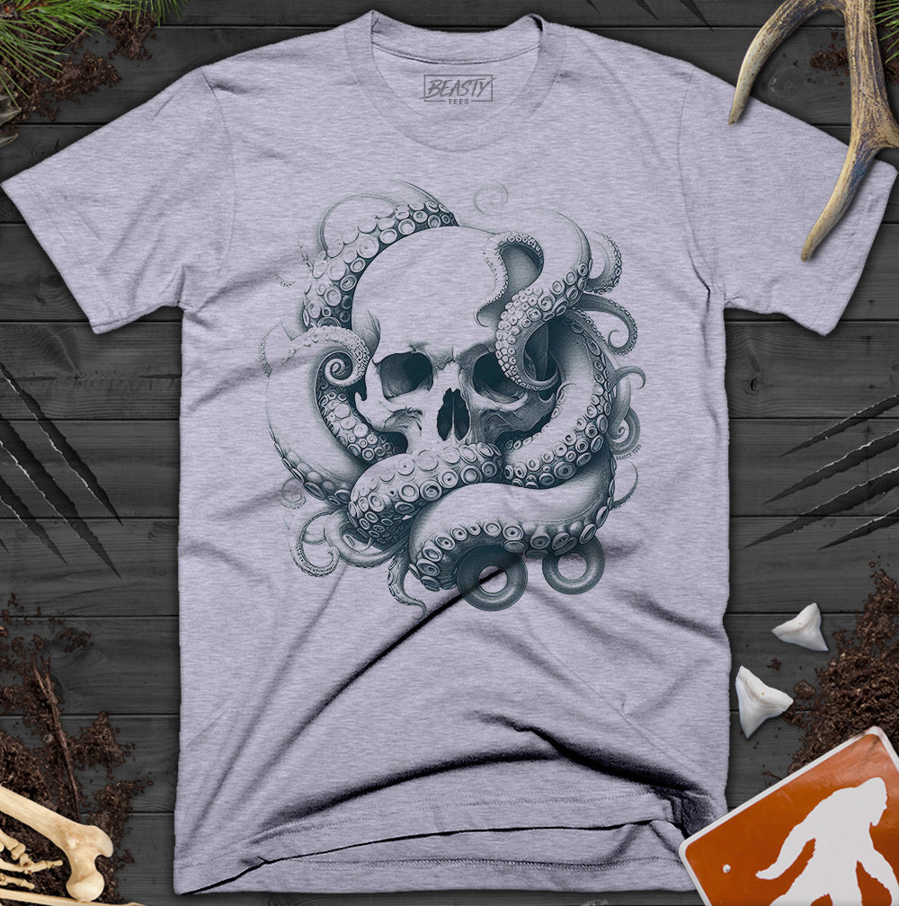 White Tentacles Skull T-Shirt