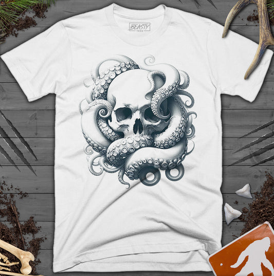 White Tentacles Skull T-Shirt