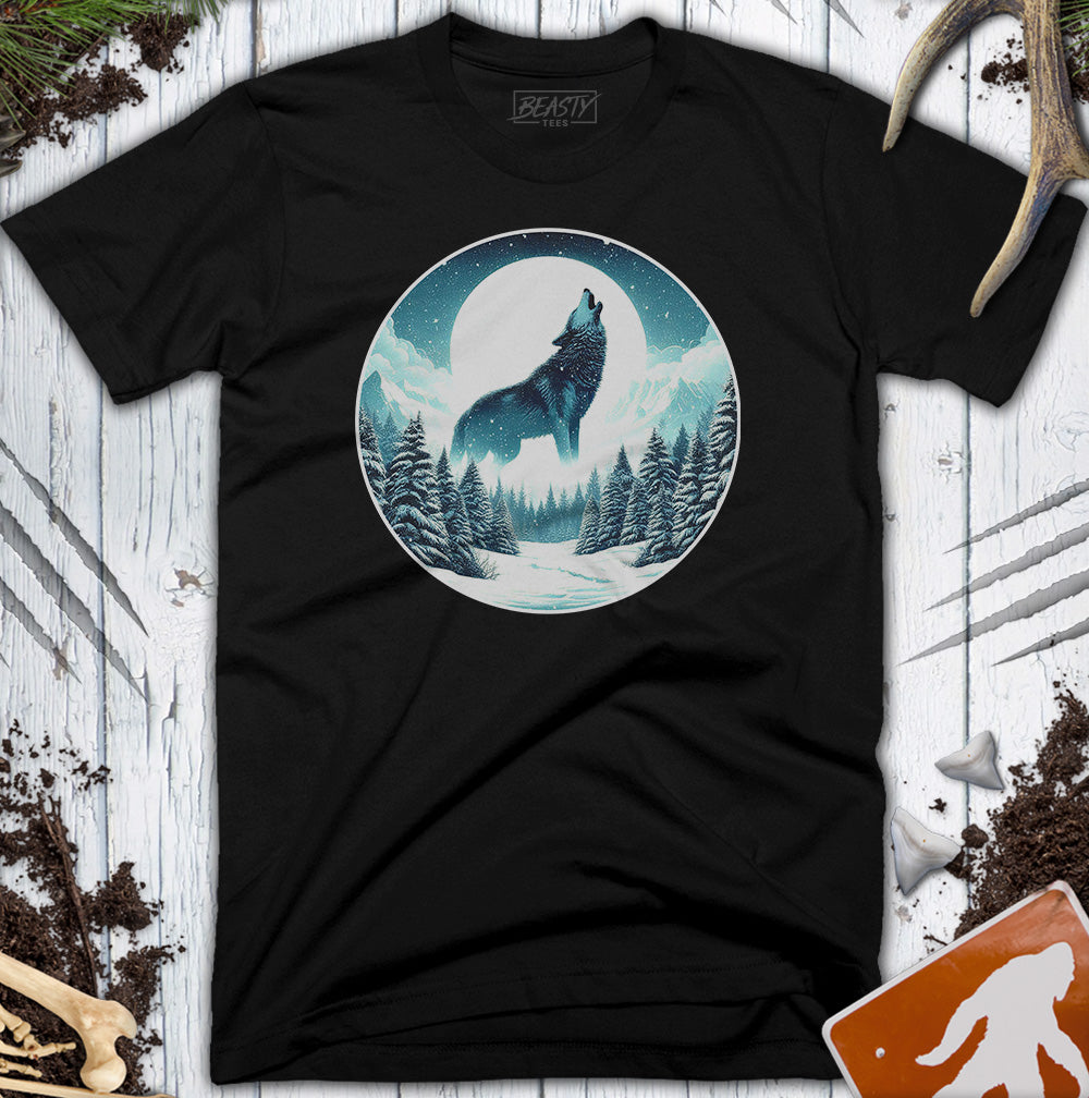 Winter Moon Howling Wolf T-Shirt
