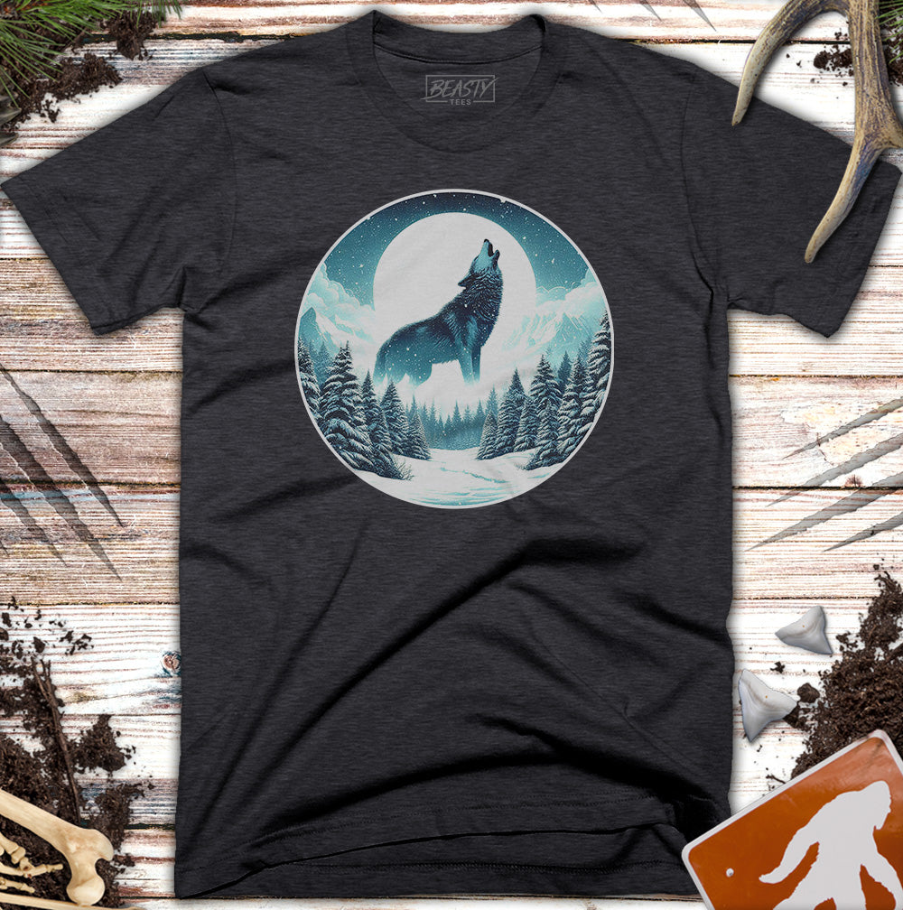 Winter Moon Howling Wolf T-Shirt