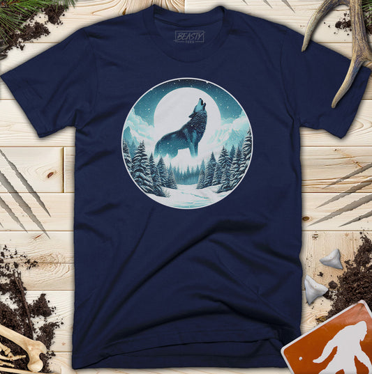 Winter Moon Howling Wolf T-Shirt