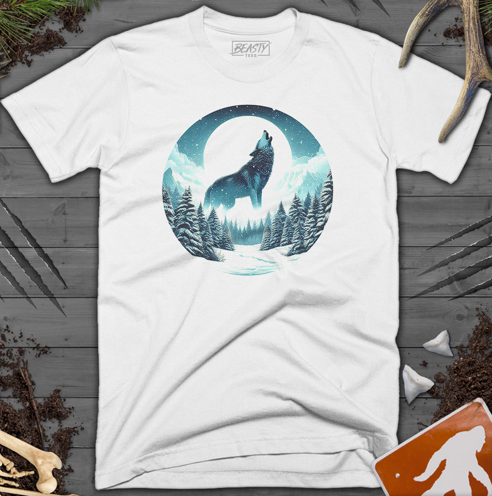 Winter Moon Howling Wolf T-Shirt