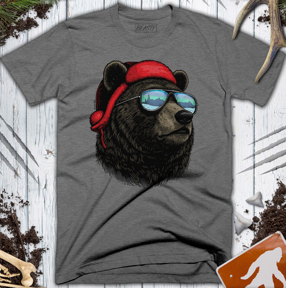 Winter Bear Sunglasses Beanie T-Shirt