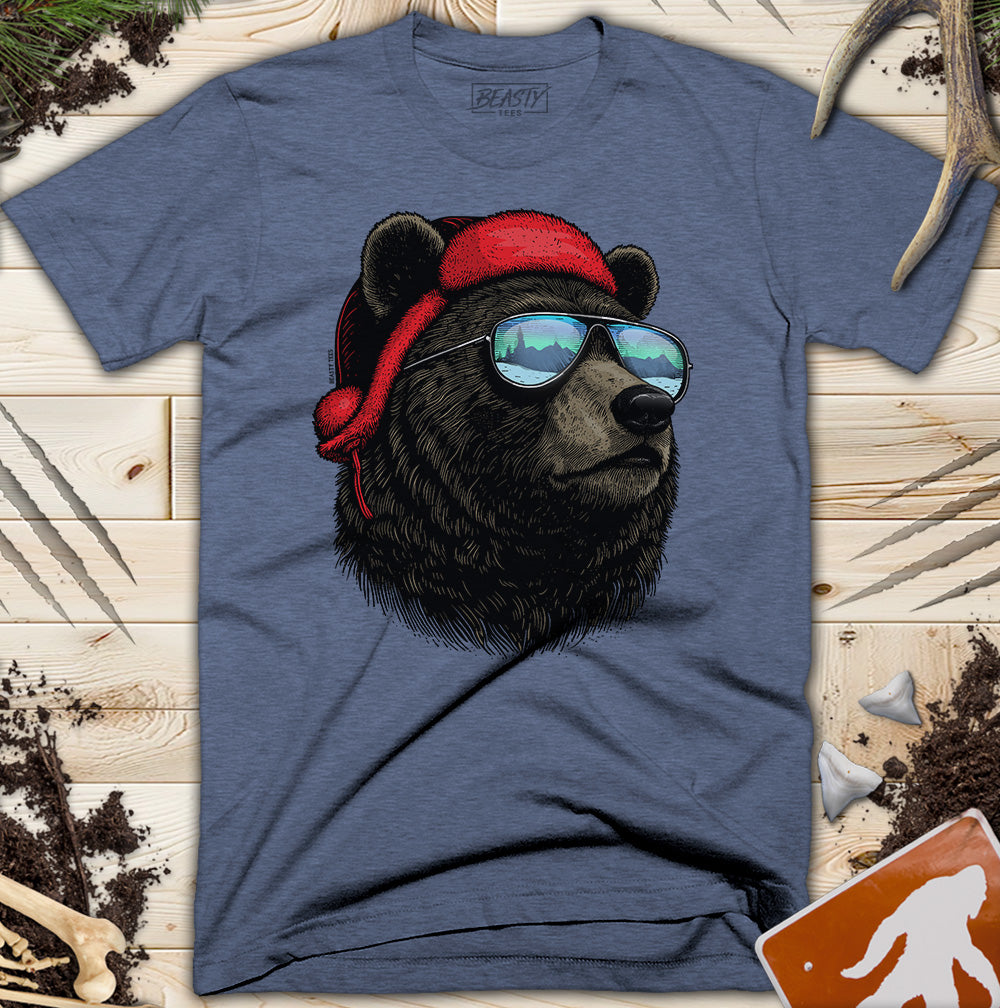 Winter Bear Sunglasses Beanie T-Shirt