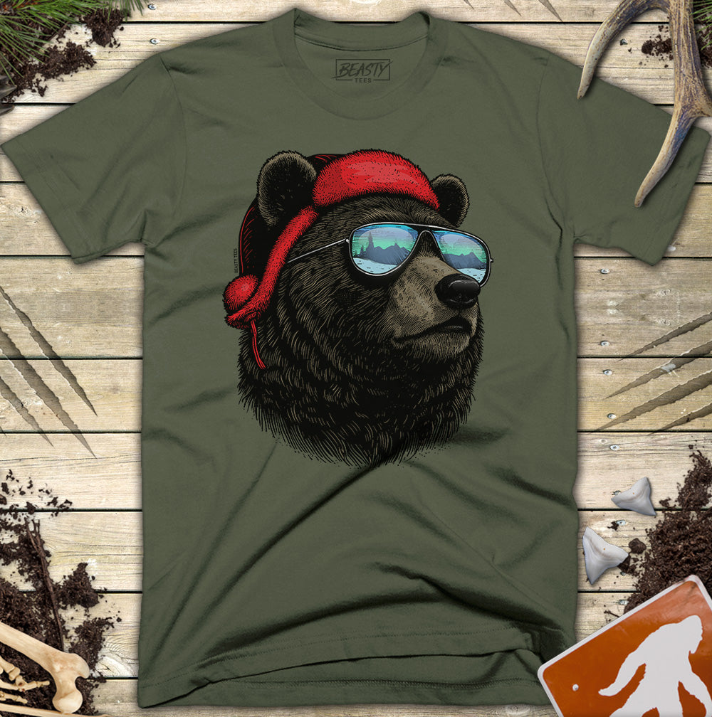 Winter Bear Sunglasses Beanie T-Shirt
