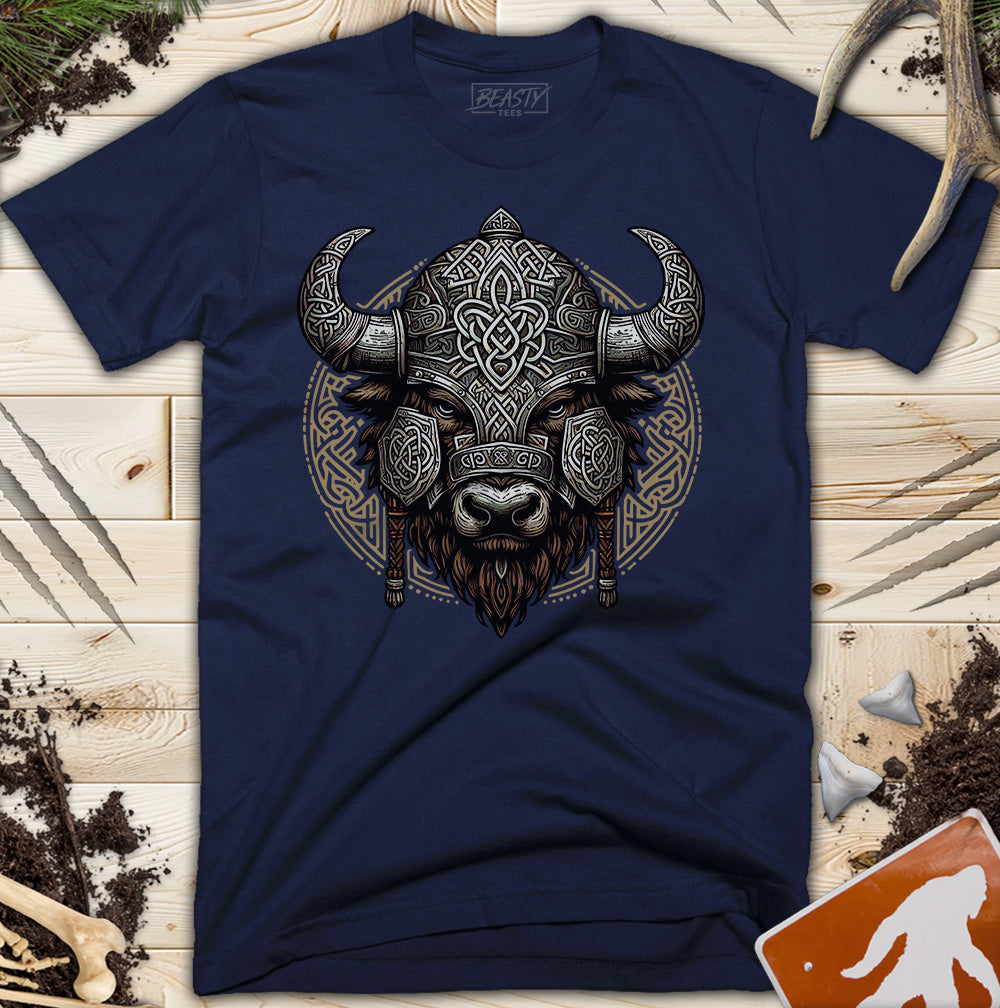 Celtic Bison Warrior Head T-Shirt