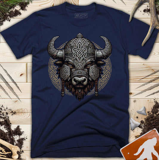 Celtic Bison Warrior Head T-Shirt